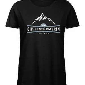 T-Shirt, Gipfelstürmerin, black, woman