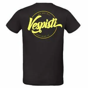 T-Shirt, We are all Vespisti, black / neon-yellow