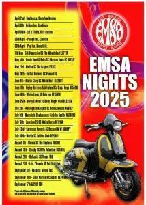 Termin Übersicht EMSA Scooter Nights 2025 mit Lambretta im Bild