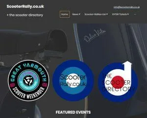 Screenshot der Website von ScooterRally.co.uk