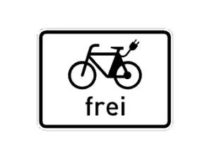 Zeichen 1022-13 E-Bikes frei