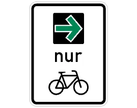 Zeichen 21: Grünpfeil Beschränkung auf Radverkehr
