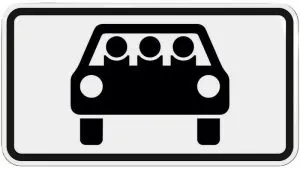 verkehrszeichen 1010-71 Pkw oder Kraftraeder mit Beiwagen-die mit mindestens 3 personen besetzt sind gemaess stvo