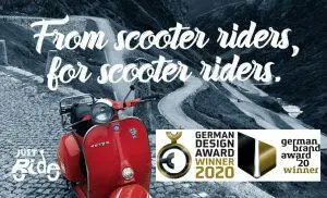 From scooter rides - for sccooter riders Banner Vespa stehend auf der Tremola